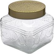 Altom Vorratsdosen-Set aus Glas mit goldenem Deckel Daisy 1,3 l, 4 Stück