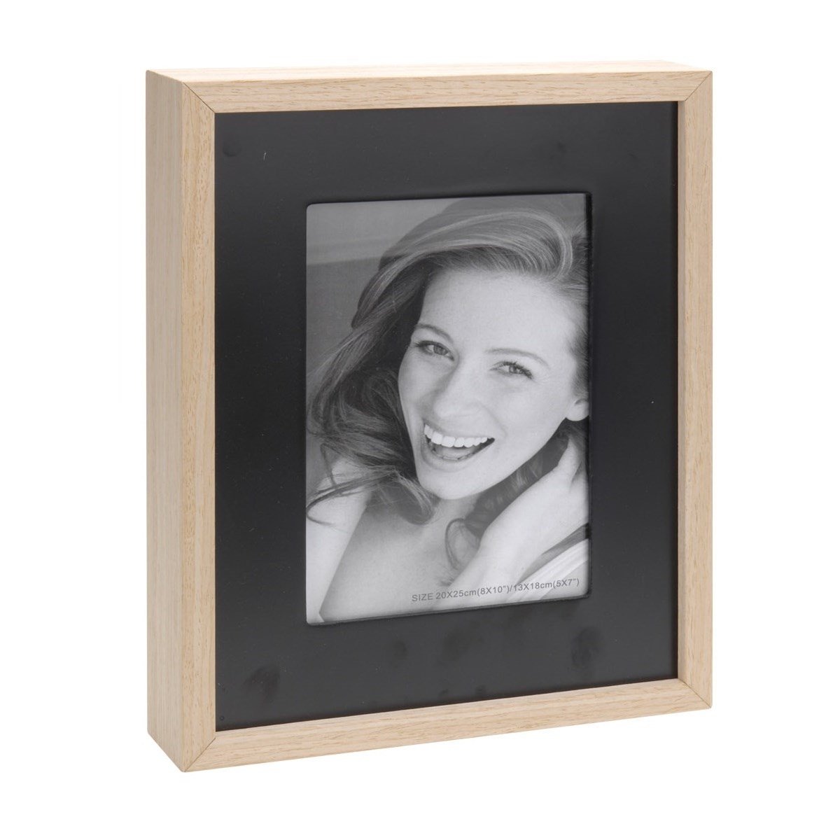 Fotorámček Wood, čierna + béžová