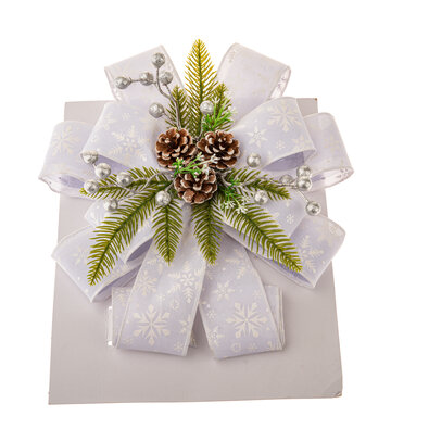 Mašle na vánoční stromek 30 x 81 cm, bílá