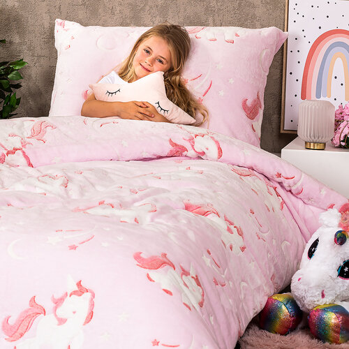 4Home Svetleča posteljnina iz mikroflanela Fairytale, 140 x 200 cm, 70 x 90 cm