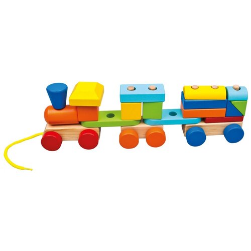 Bino Kolorowy pociąg z dwoma wagonikami