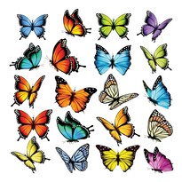 Decorațiune autocolantă Butterflies, 30 x 30 cm