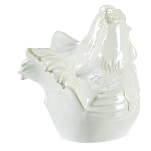 Decorațiune ceramică Hen și robinet, alb , 11 x 13x 14 cm, set de 2