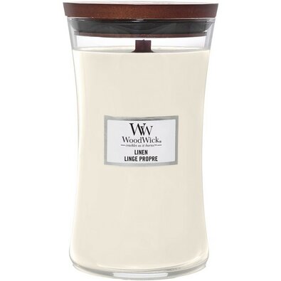 Woodwick Vonná svíčka váza velká Linen, 609 g