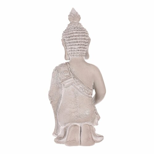 Dekoráció Buddha szobor térdelve, szürke,polirezin , 25 x 24 x 57 cm