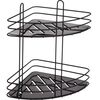 Kotiček za kopalnico, 2 police, črn, 20 x 20 x 23cm