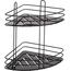 Kotiček za kopalnico, 2 police, črn, 20 x 20 x 23cm