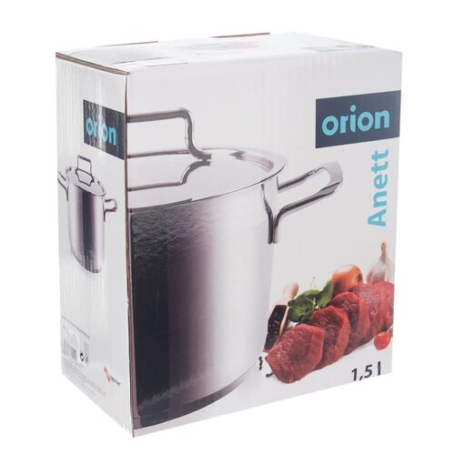 Orion Anett rozsdamentes acél edény fedővel 1,5 l