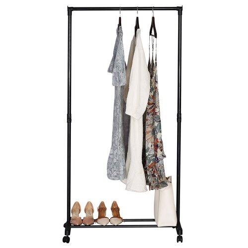 Kleiderständer GD-157 BK Chrom/Schwarz, 74 x 157 cm