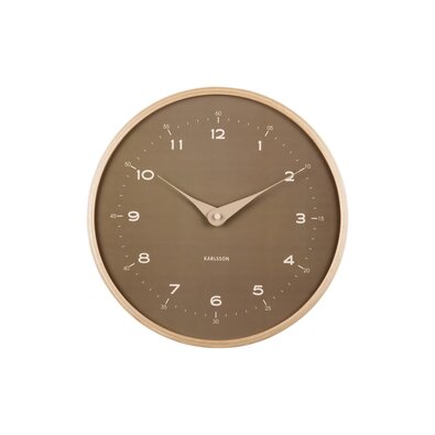 Karlsson 5995MG designerski zegar ścienny brązowy, średnica 30 cm
