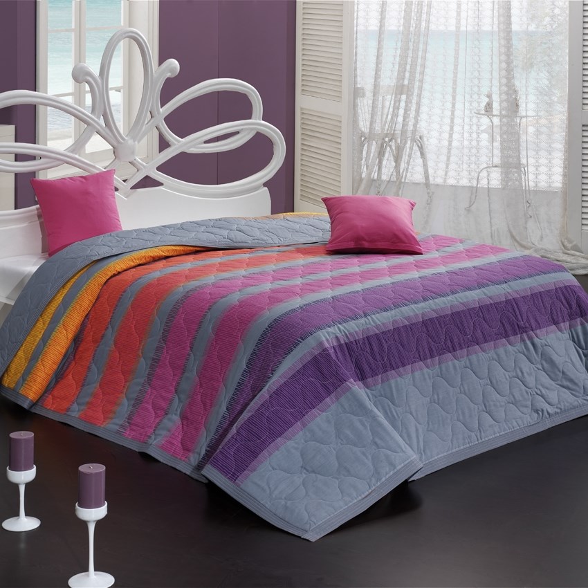 Bedtex prehoz Elle Fialový 220x240 + 2x 40x40 cm