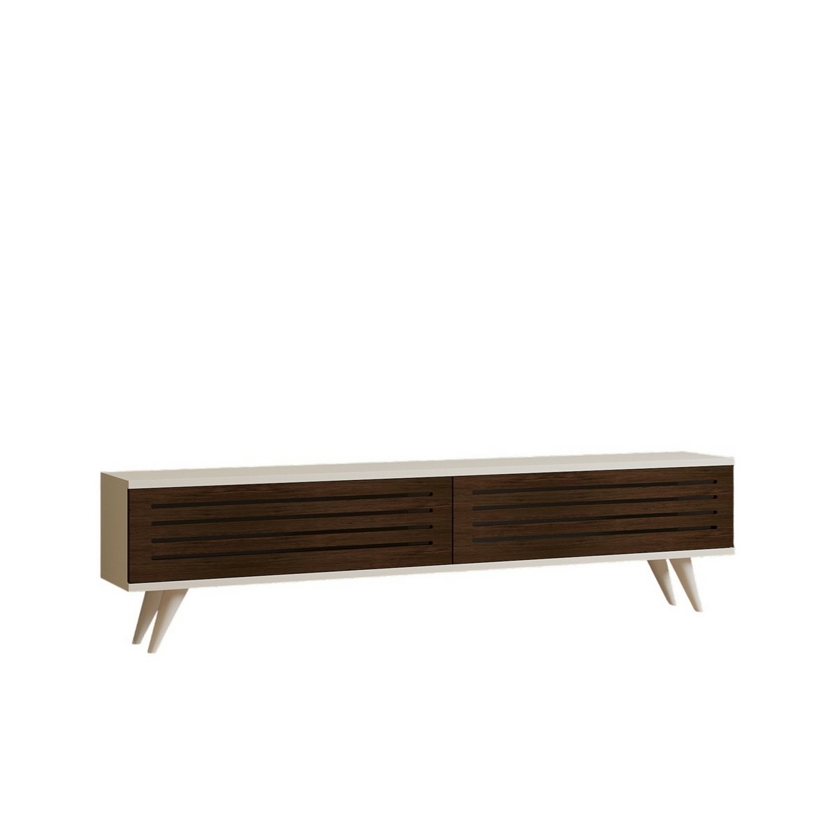 Hill Walnut a biely TV stolík