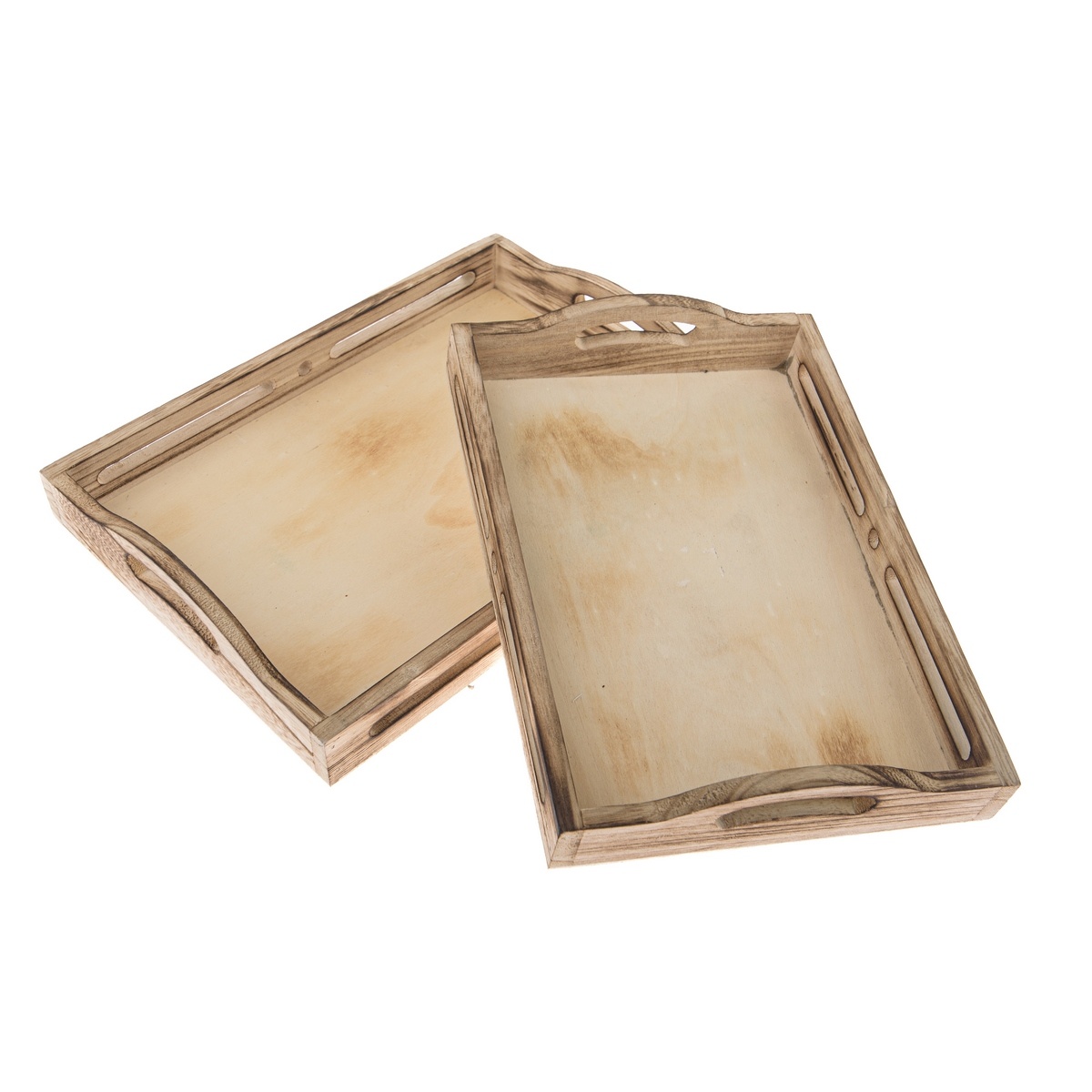 Madera 2 db fából készült tálca készlet, barna