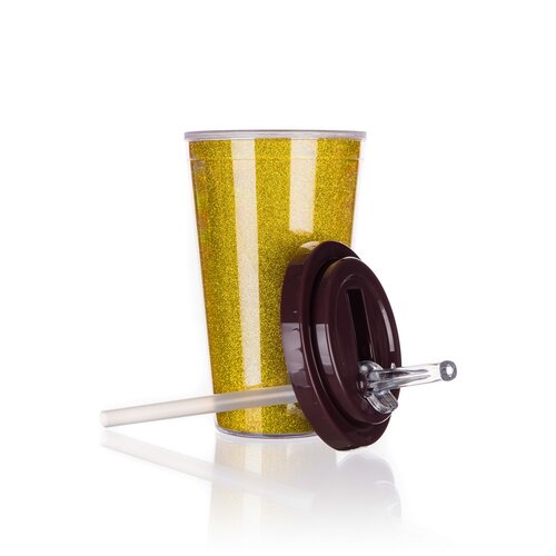 Banquet Potovalni vrč z dvojno steno GLITTERS 0,5l , zlati