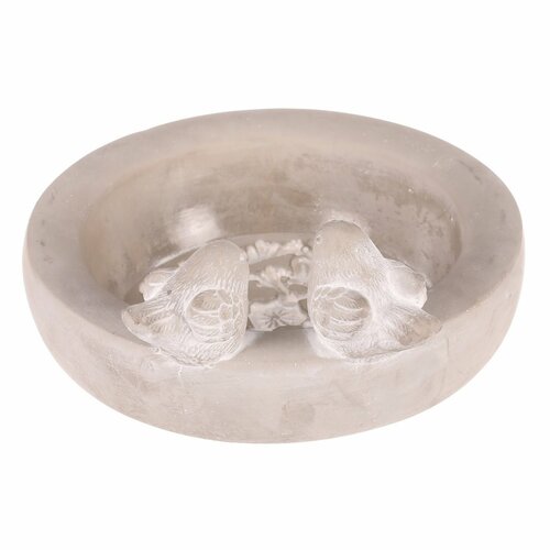 Alimentator pentru păsări din beton Cerc, gri , 25x 22 x 12 cm
