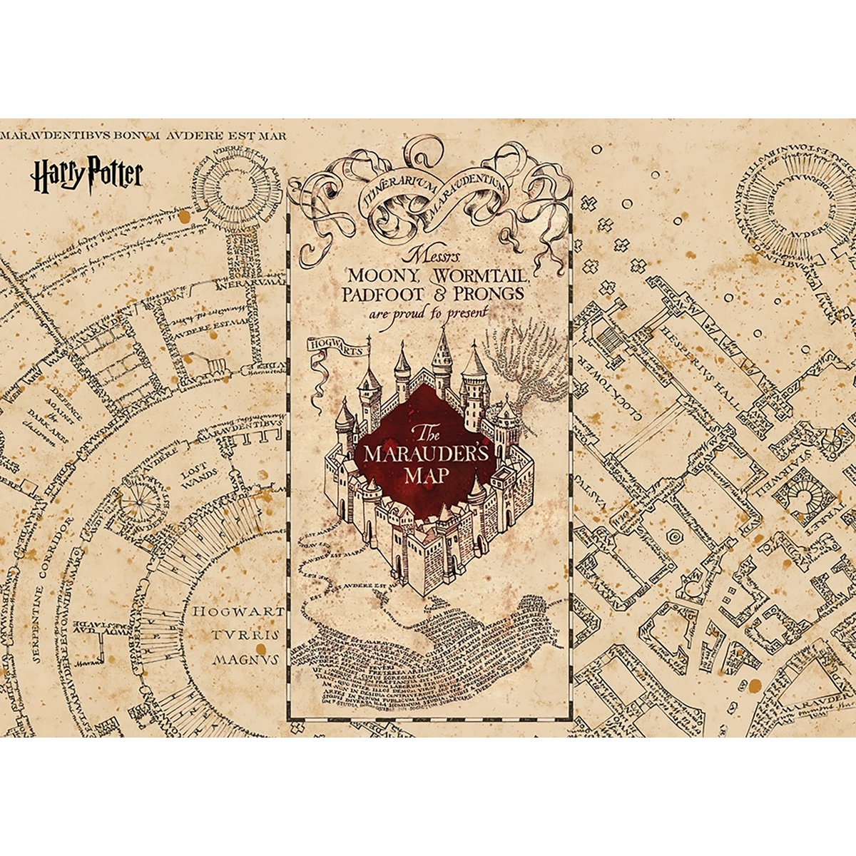 Fotografie Dětská fototapeta Harry Potter Marauders Map 252 x 182 cm, 4 díly