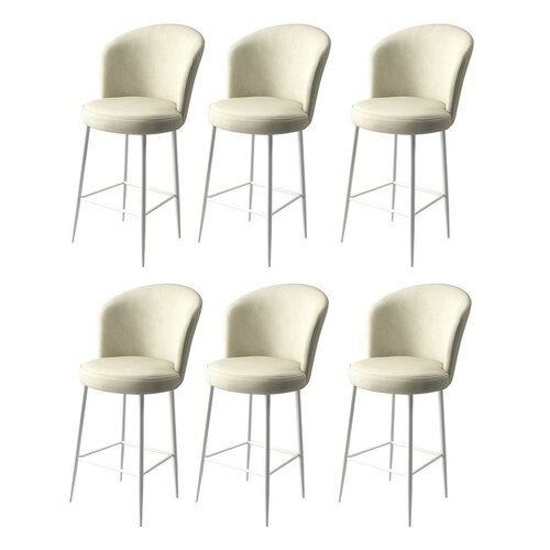 Set de scaune de bar Alte,  Cream and White, 6 buc.