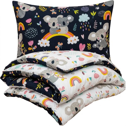 4Home Бавовняна постільна білизна для дитячого ліжечка Koala rainbow, 100 x 135 см, 40 x 60 см