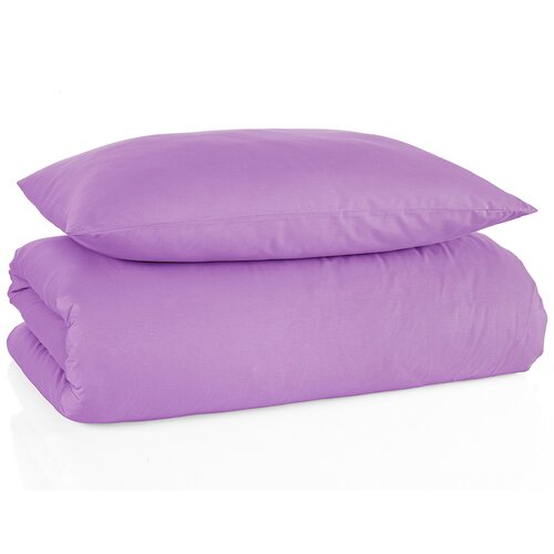 Pościel bawełniana Color fiołkowy 140 x 200 cm, 70 x 90 cm