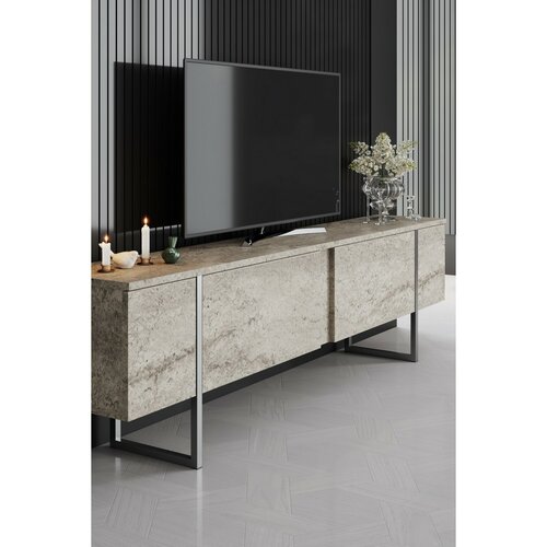 Măsuță TV Luxe Travertine and Silver
