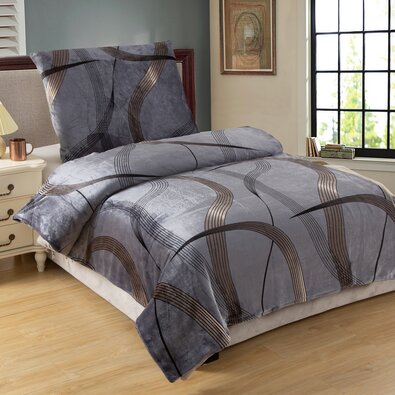 Bettwäsche Mikroplüsch Gold ribbon, 140 x 200 cm, 70 x 90 cm