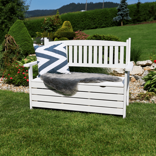 Gartenbank, weiß, 123,5 cm, DILKA
