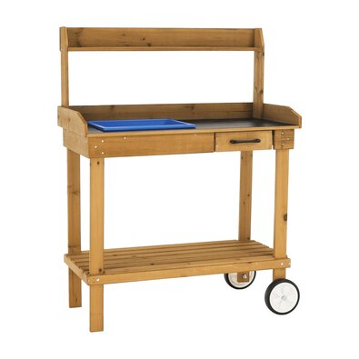 Gartenarbeitstisch Bardy, braun, 94 x 49 x 120 cm