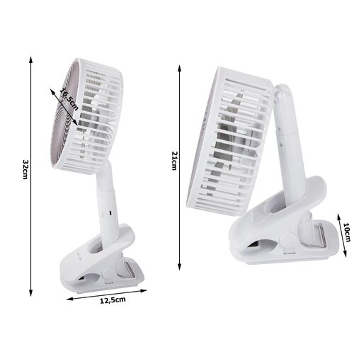 Stolní skládací ventilátor s klipem