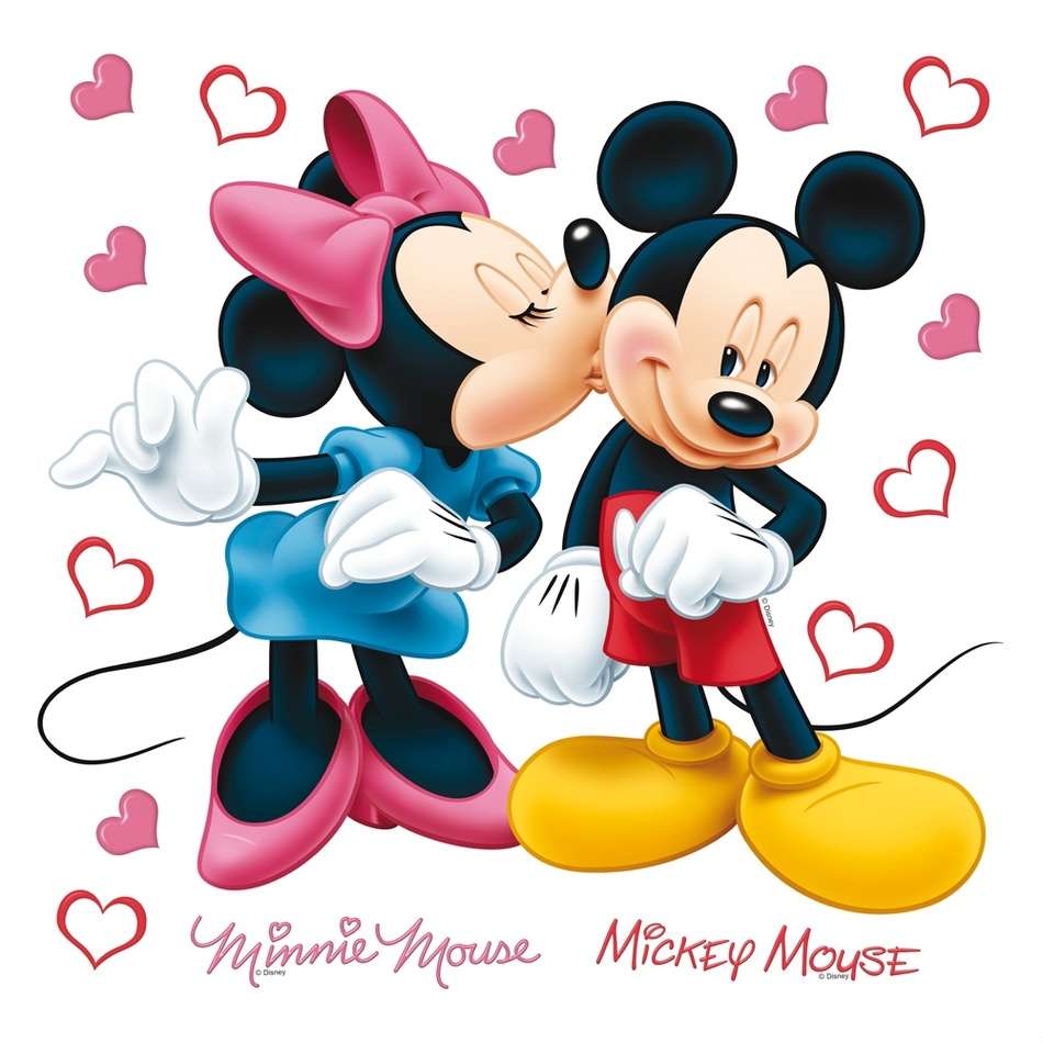 Decoratiune autocolanta Minnie & Mickey, 30 x 30 cm