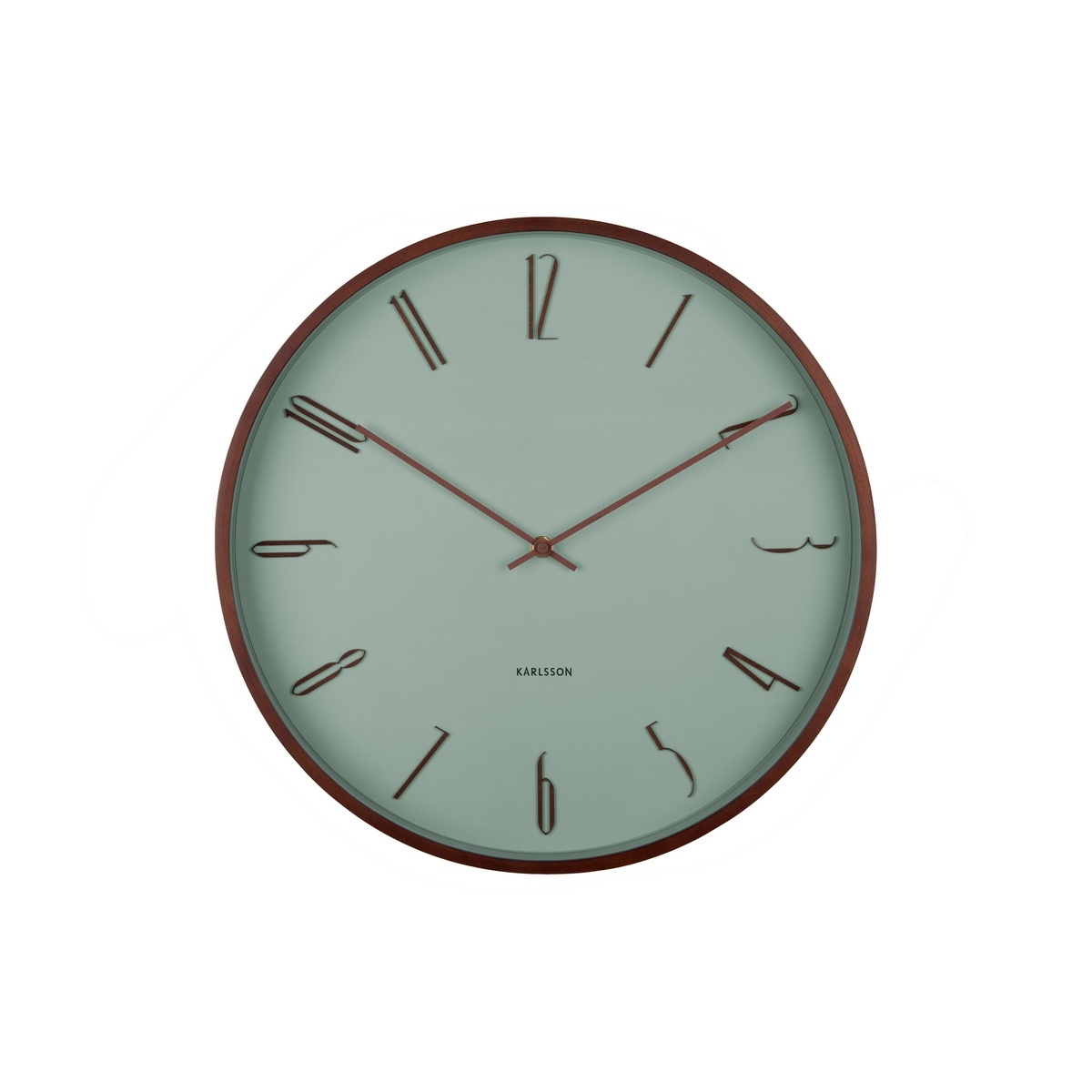 Karlsson 6014GR dizajnové nástenné hodiny zelená, pr. 40 cm