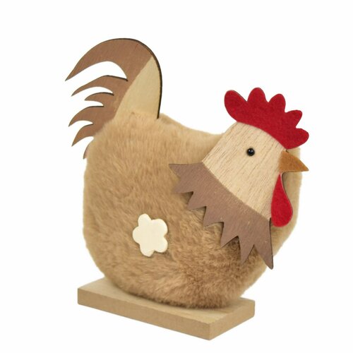 Velikonoční dekorace Plyšová slepička, 15 x 14 x 3cm