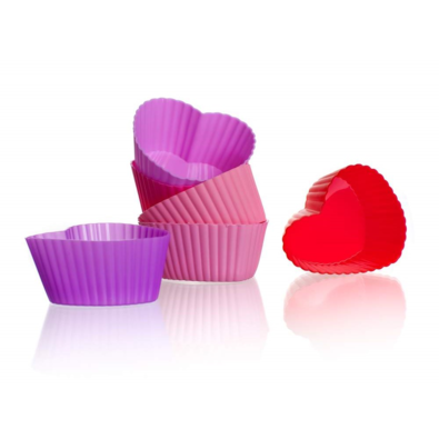 Set forme 6 bucăți de cupcakes din siliconBanquet Culinaria, inimi