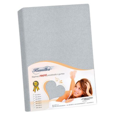 Bellatex Froté prestieradlo Kamilka stredne sivá, 160 x 200 cm