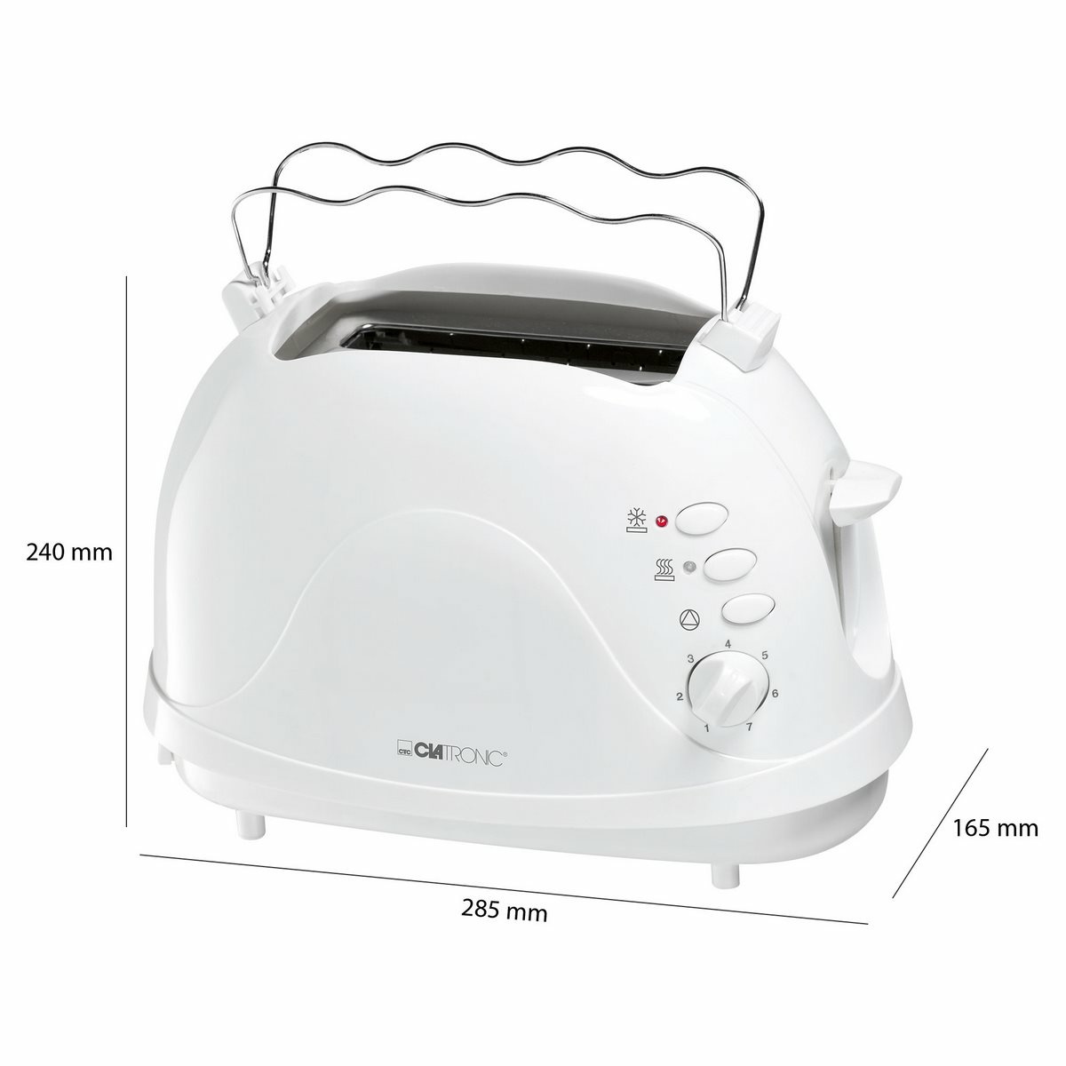 Clatronic TA 3565 kenyérpirító, fehér termék 2. képe