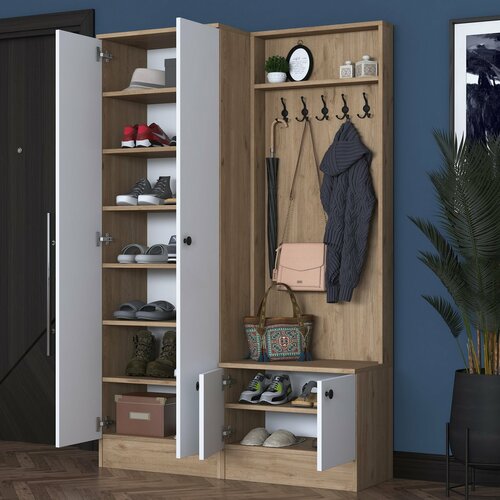 Pone White and Walnut II előszoba bútor