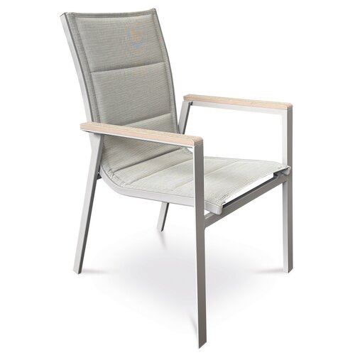 Autronic Krzesło ogrodowe, aluminium, tkanina, szary, AZ C-S1110 GREY