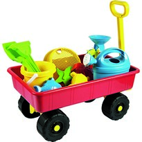 Detský záhradný vozík s príslušenstvom, červená