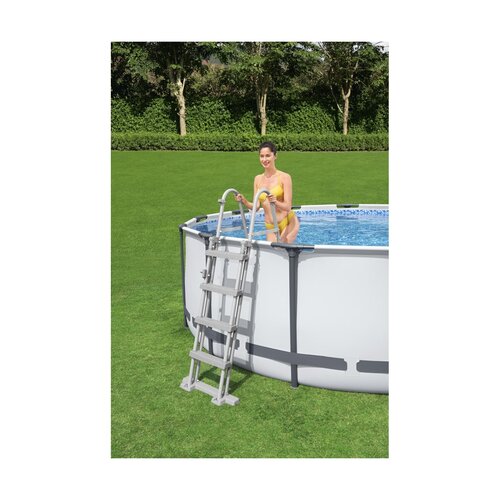 Bestway Steel Pro MAX föld feletti medence, szürke, átmérő 396 cm, magas 122 cm