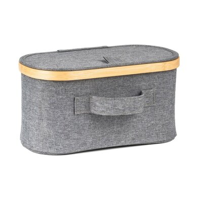 Úložný box G21 30 x 15 x 15 cm, bambusový s víkem, šedý