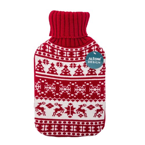 Altom Termofor kötött huzatban, X-Mas piros, 1,8 l