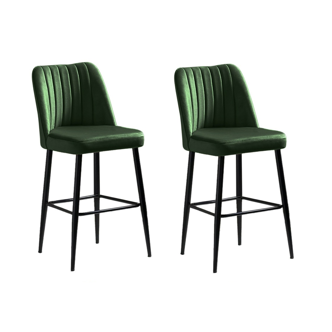 Sada barových židlí Vento Green and Black, 2 ks, 2 ks