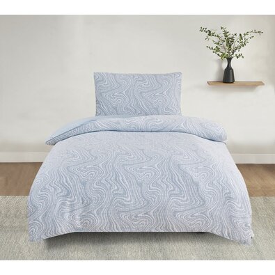 Lenjerie de pat Jacquard Alabama albastru , 140 x200 cm, 70 x 90 cm