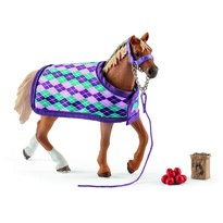 Schleich Англійський чистокровний кінь з попоною, 18 см