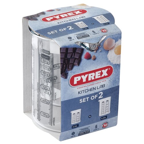 Pyrex Sada sklenených odmeriek 2 ks, 0,25 l + 0,5