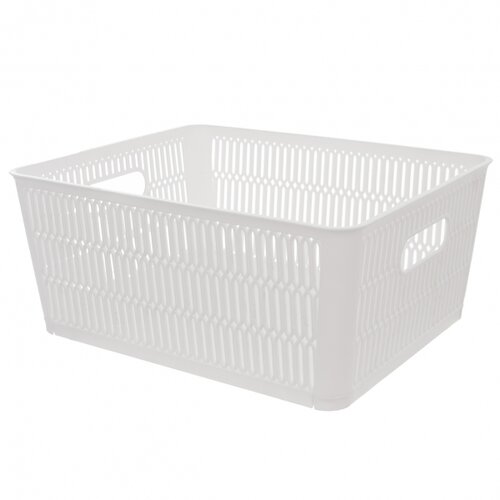 Coș de plastic stivuibil Orion NESTA, 28,5 x 23 x12 cm, alb