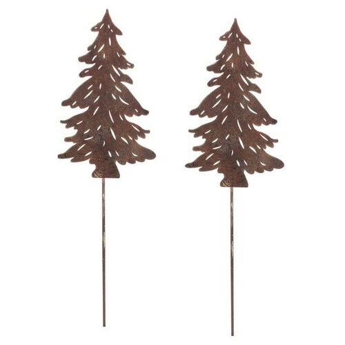 Металева декорація Дерево для саду, мідна, 2 шт.,15 x 1 x 50 см