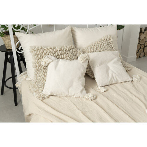 Matex Musselin Tagesdecke Beige, 240 x 210 cm