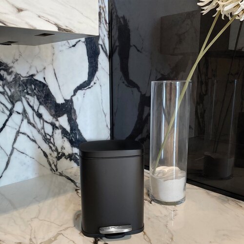 Spirella Pedálový odpadkový kôš soft-close Akira 12 l, matná čierna