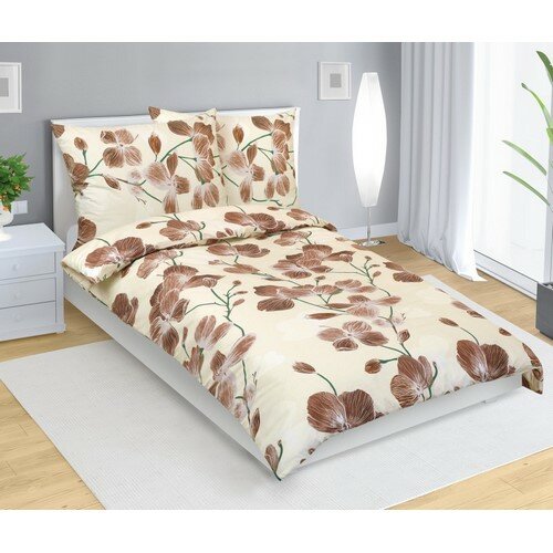Bellatex Lenjerie de pat din bumbac Zahrada bej,140 x 200 cm, 70 x 90 cm