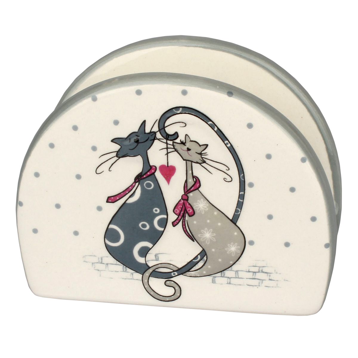 Keramický držiak na servítky Cats